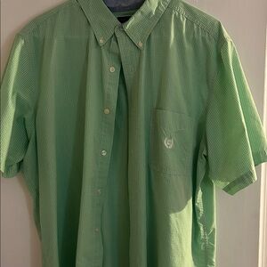 Chaps Light Green Plaid Men's Shirt